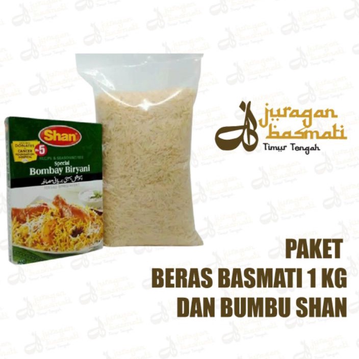 

YGRZ6666㍿ PAKET BERAS BASMATI 1KG & BUMBU BERYANI ㊧