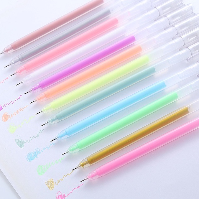 

KNTT5441㊊ 12pcs Pena Pen Pulpen Gel Warna Warni GM-ST0082 ㍿