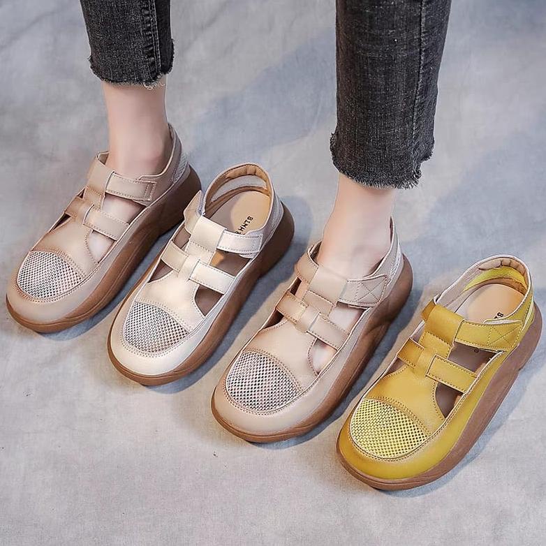 8.8 [Discount] Grosirtas "Free Box" Lv0214 Sepatu Wedges Wanita Import Sepatu Gladiator Wanita Korea