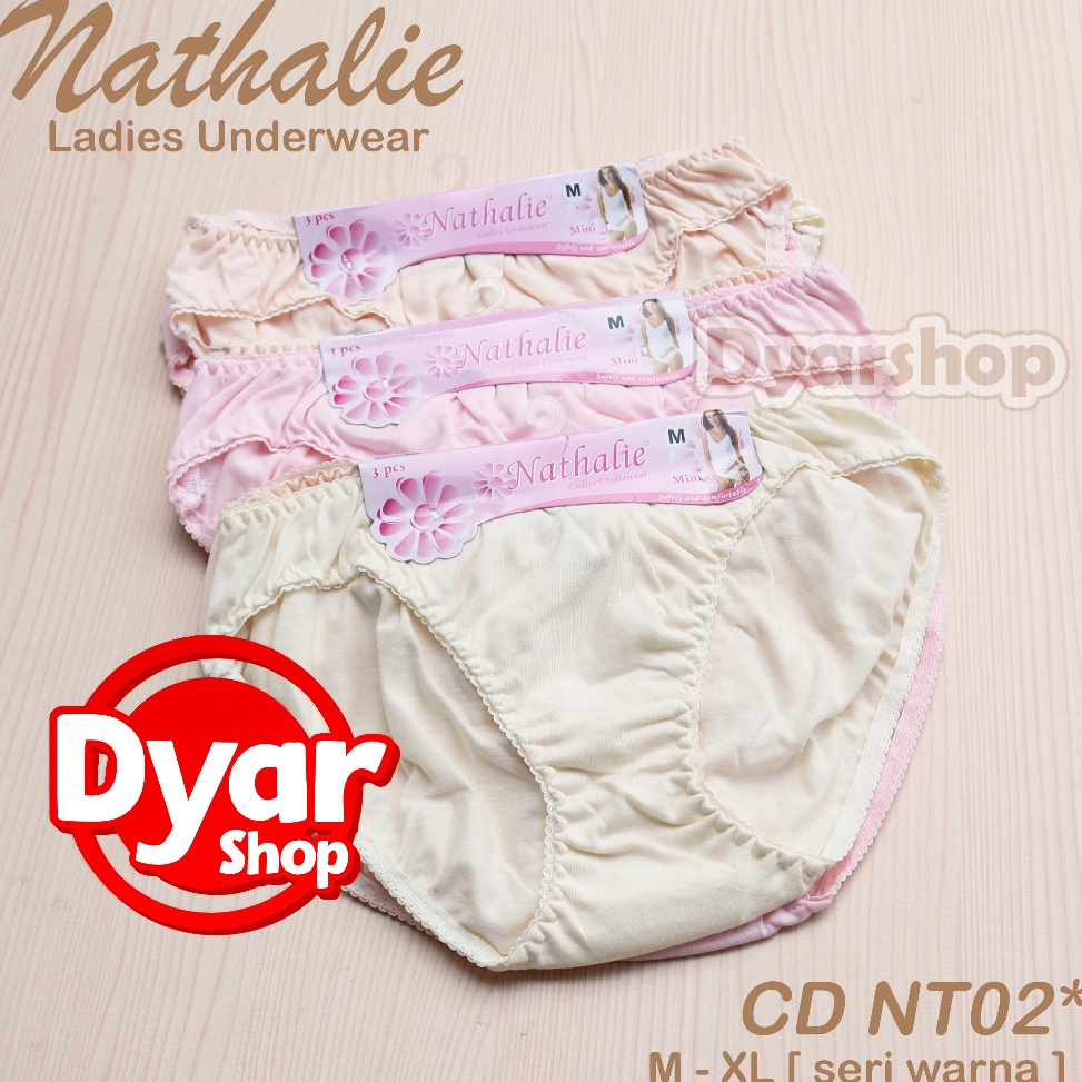 BEST SELLER. [ 3 pcs ] CD Wanita Mini NATHALIE || Celana Dalam Wanita Dan Remaja NT02 Berkualitas - 