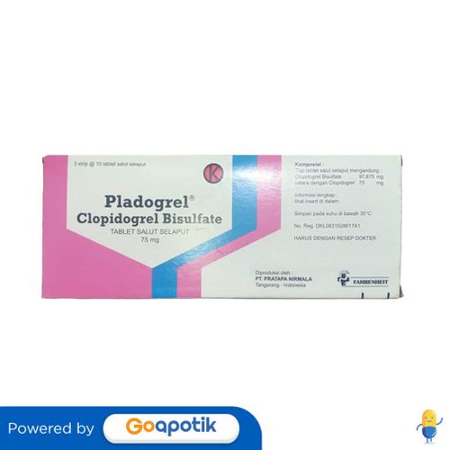 PLADOGREL 75 MG BOX 30 TABLET