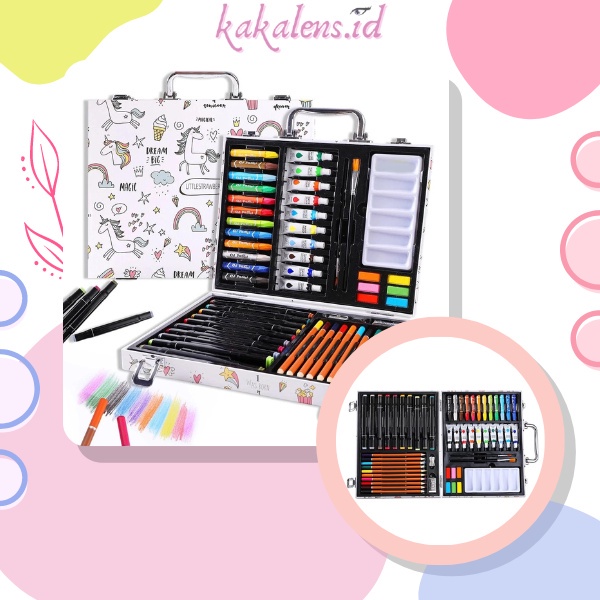 

KM6 SET ALAT GAMBAR ANAK TULIS LUKIS KOPER BOX JINGJING CRAYON ART SET / KOPER SET CRAYON MEWARNAI