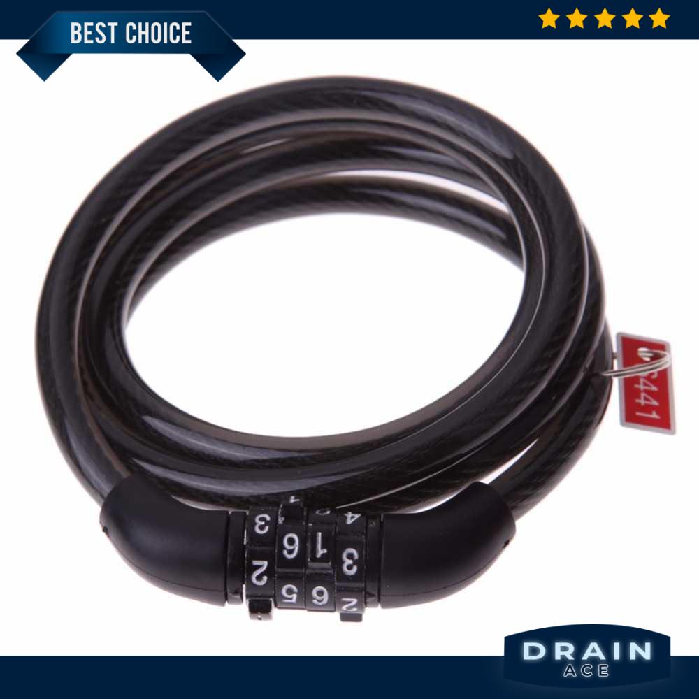 Kunci Sepeda Anti Maling 4 Digit Kode Kombinasi Kabel Baja Tahan Karat Peralatan Kunci Keamanan Sepe