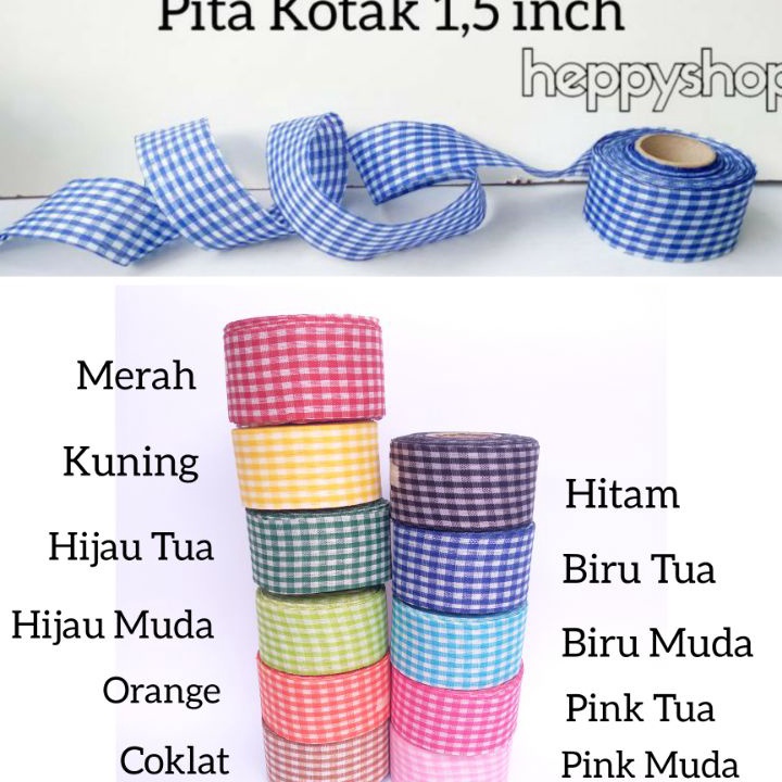 

Murah Pita Kotak 1,5 inch, Pita Motif Kotak