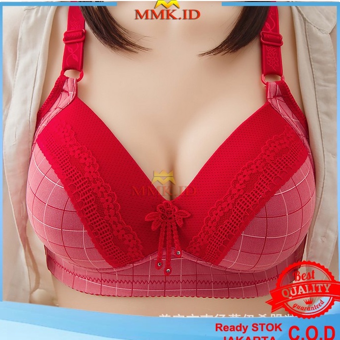 TERLARIS. Bra Wanita Ukuran Jumbo Bh Big Size Motif Kotak Busa Tebal Import