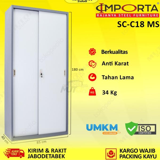 

Ready Importa Sc-C18 Bt Ms Lemari Arsip Besi Pintu Sliding Plat Original