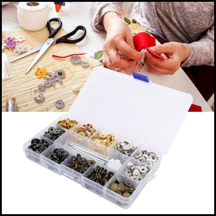 Best Seller Cod 80 Set Kancing Jepret Besi Kancing Snap Button Alat Kancing Snap