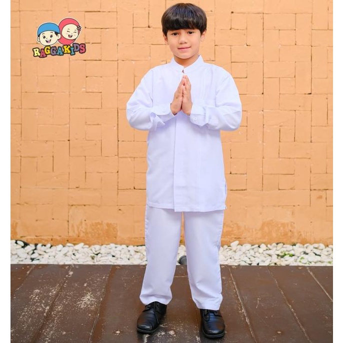 baju koko putih lengan panjang raggakids setelan kurta anak laki laki