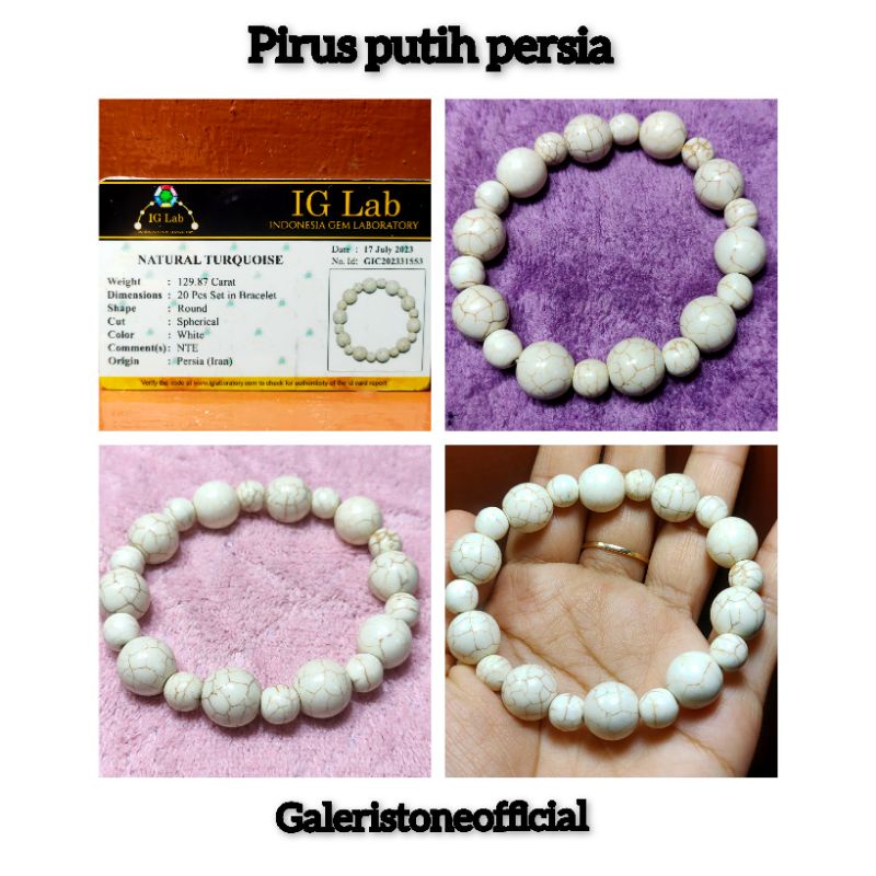 GELANG PIRUS PUTIH  PERSIA ( NATURAL )