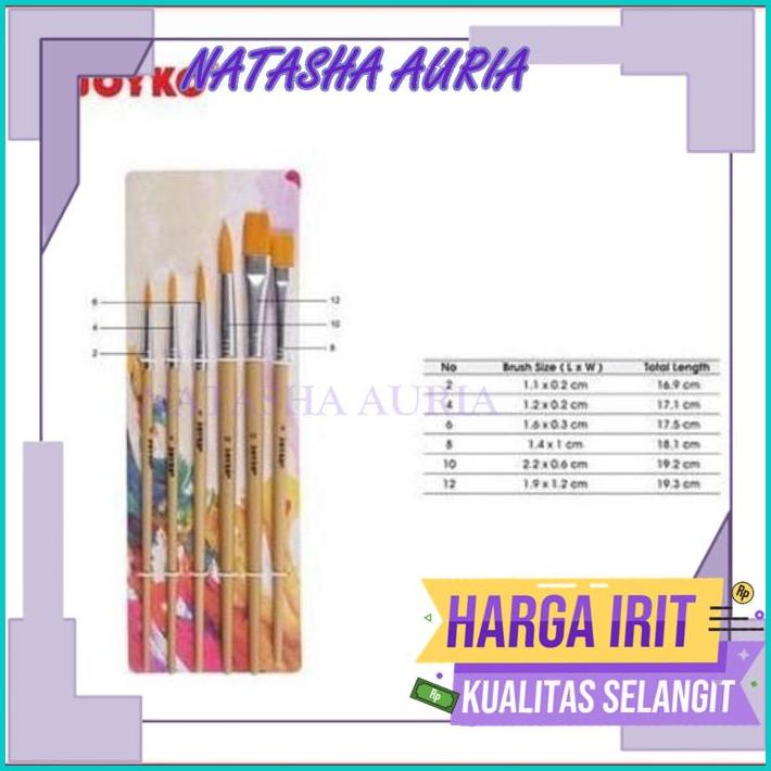 

JOYKO BRUSH SET 6PCS KUAS LUKIS AIR AKRILIK ART PAINTING CRAFT BR-5 BEST PRODUK