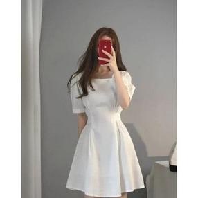 dress mini korea/dress putih/dress korea