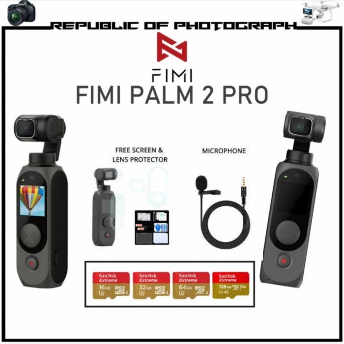 FIMI PALM 2 PRO GIMBAL CAMERA STABILIZER 4K / FIMI PALM 2 PRO 2022 ORIGINAL