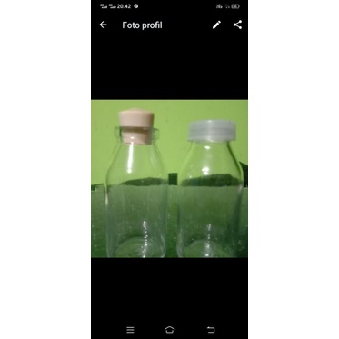 Botol Kaca 100ml Tutup Kayu Craft + Tutup Plastik