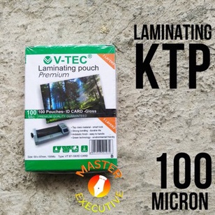 

COD (1pack isi 100) Plastik Laminating V-tec Ukuran KTP / Sim / Id Card 100Mc ✾Ready
