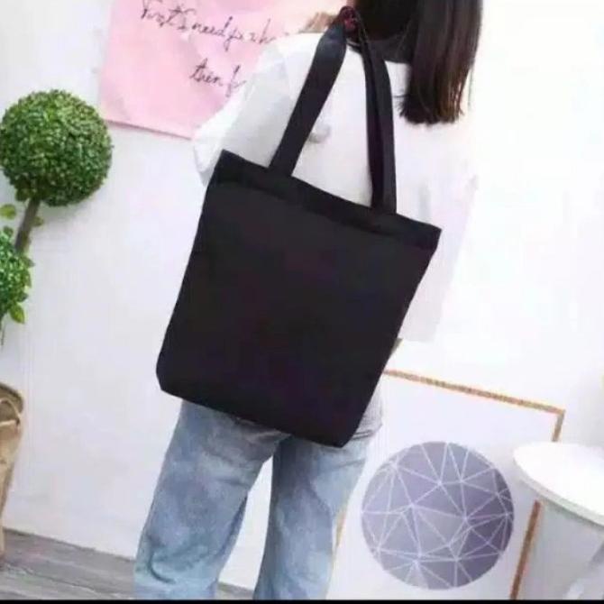 Tote bag polos hitam
