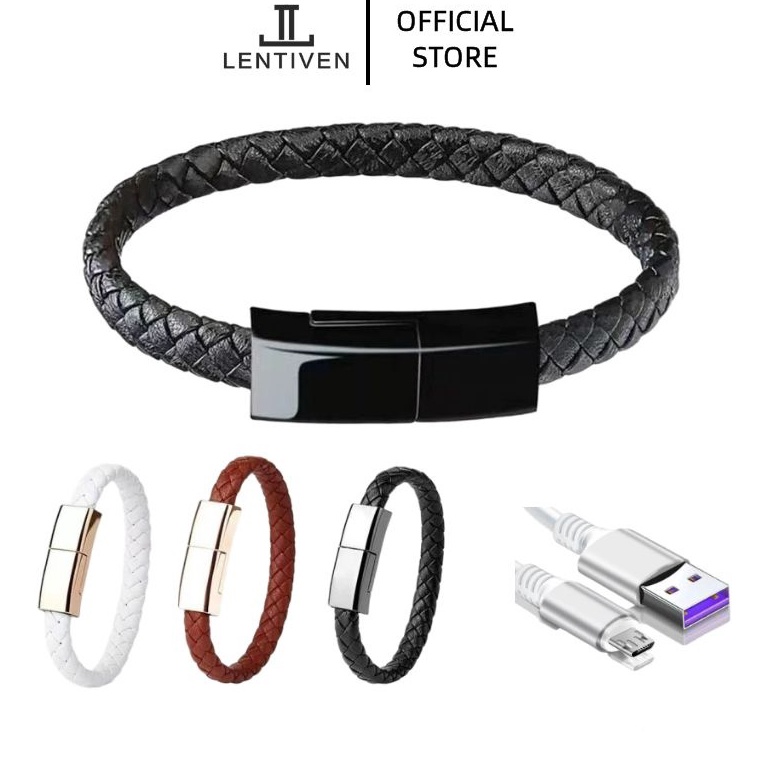 MENARIK. LENTIVEN Kabel Data Fast Charging Gelang Type C Lightning iPhone Micro USB