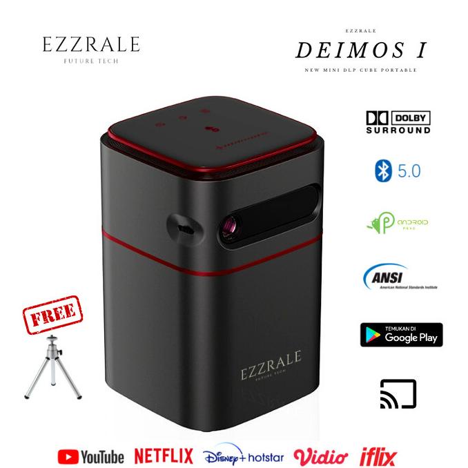 New Sale Ezzrale Deimos I Mini Smart Cube Pocket Projector 150 Ansi Android 9.0 Terbaik