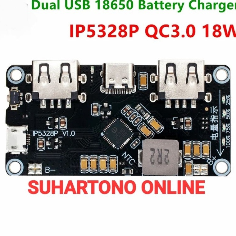 TERLARIS. IP5328P Module Powerbank Quick Charge 2 USB Fast Charging Qualcomm QC3