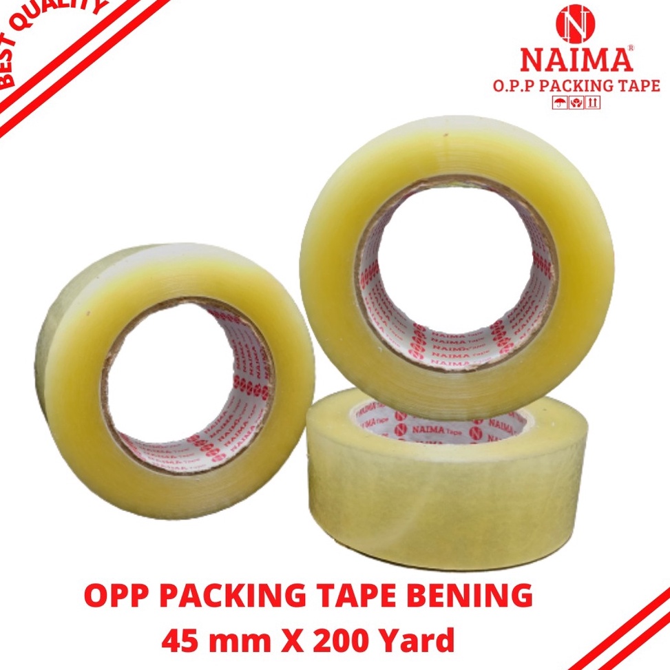 

OHRR-64 Lakban Bening Jumbo 200 Yard FULL - Lakban Coklat 45mm - Isolasi Selotip Transparan - Plakban Besar Putih 2 Inch Naima Tape BNV