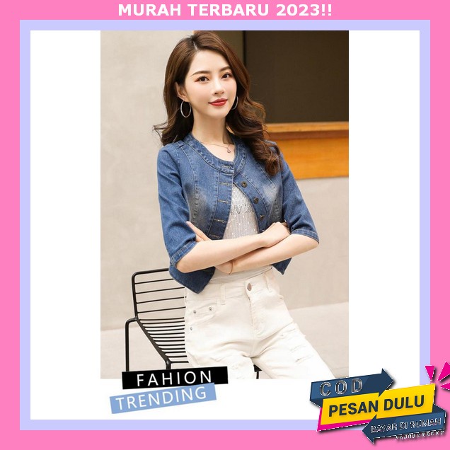 Jsket Jumbo Tulisan Jkt Jin Terbaru 2023 Jaket Jin Wanita Kekinian Bisa Cod Jaket Jean Cewek Crop Vi