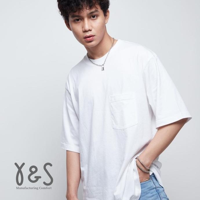 KAOS OVERSIZED POLOS COTTON COMBED 30S YNS ULTRASOFT HITAM PUTIH