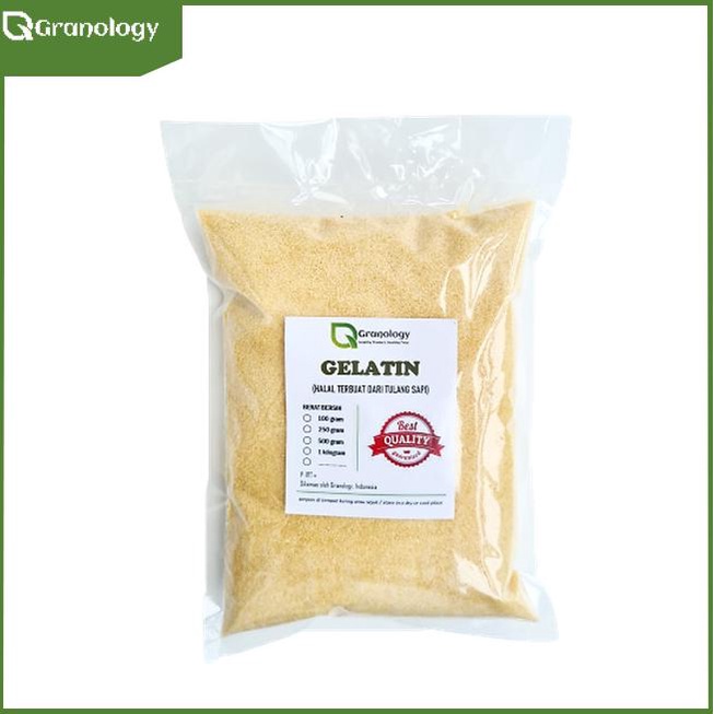 

Gelatin Bubuk Halal Premium Import (1 kilogram) by Granology