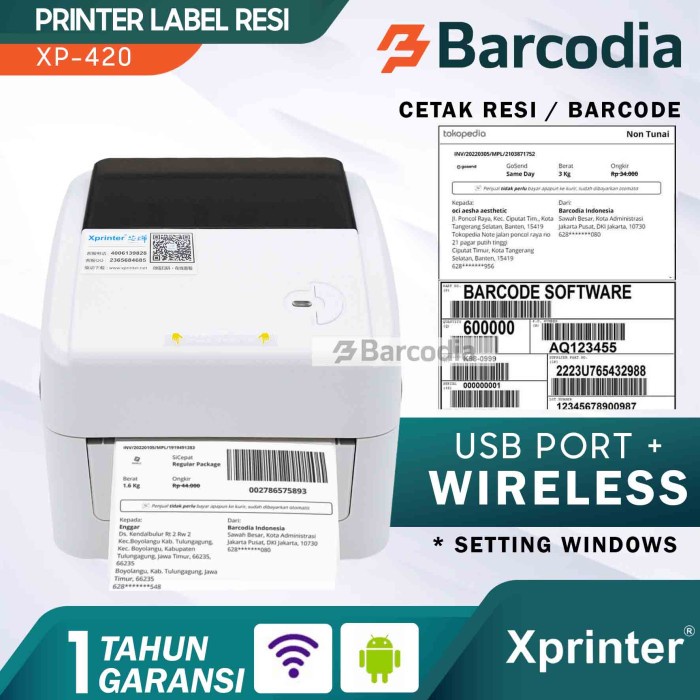 Xprinter BARCODE PRINTER - THERMAL PRINTER LABEL BI-420B 4" A6 (WIFI)