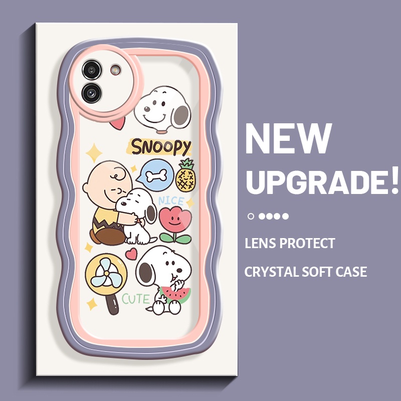 Casing Ponsel untuk Samsung A03 Core A03s A02s M02s A02 M02 Case Snoopy lucu kartun Casing telepon d