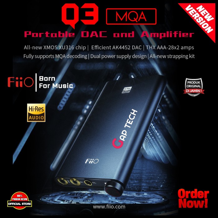 FIIO Q3 / Q 3 HI-RES PORTABLE DAC / AMPLIFIER WITH THX ORIGINAL