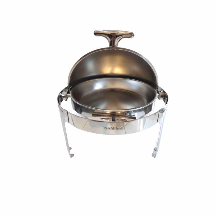 CHAFING DISH ROLL TOP PRASMANAN FOOD WARMER BULAT STAINLESS NAMILUX
