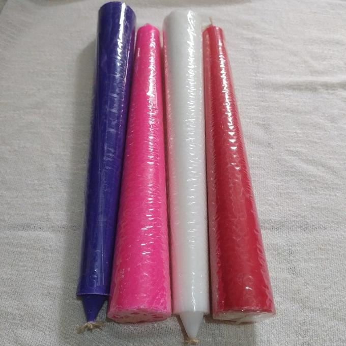 Lilin jumbo 4 warna ( ungu, pink, puti, merah) / lilin jumbo