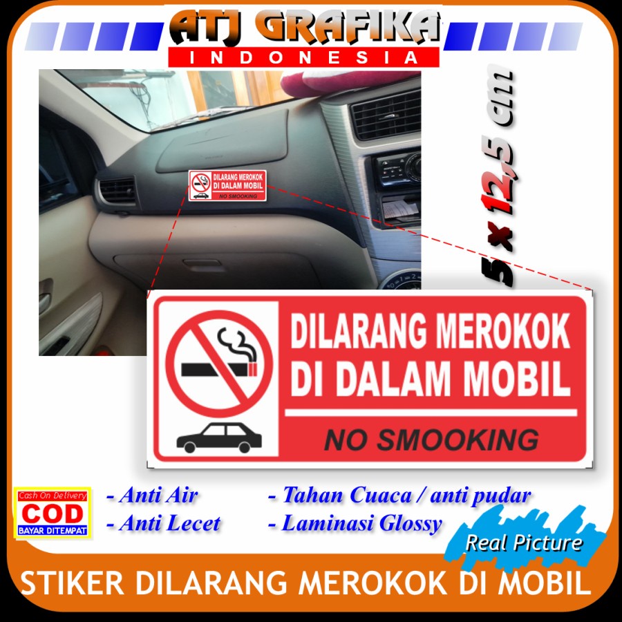 Stiker Mobil dilarang merokok stiker anti polusi asap kesehatan