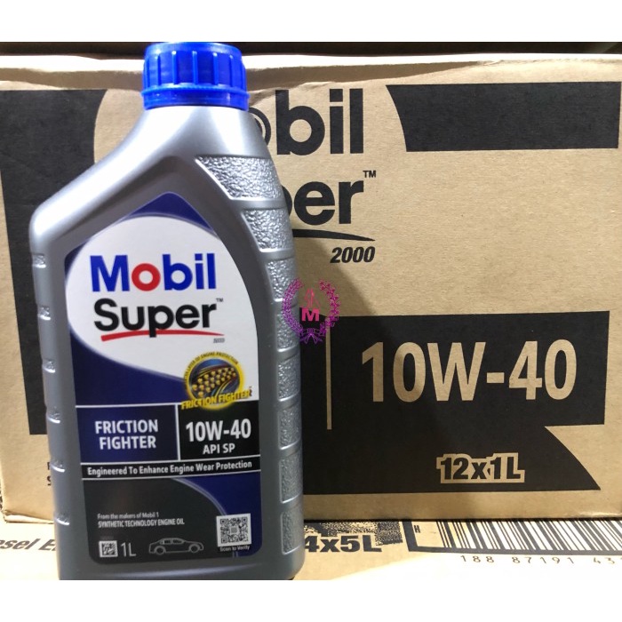 Mobil Super 2000 Friction Fighter Synthetic 10W-40 10W40 10W/40 Api Sp
