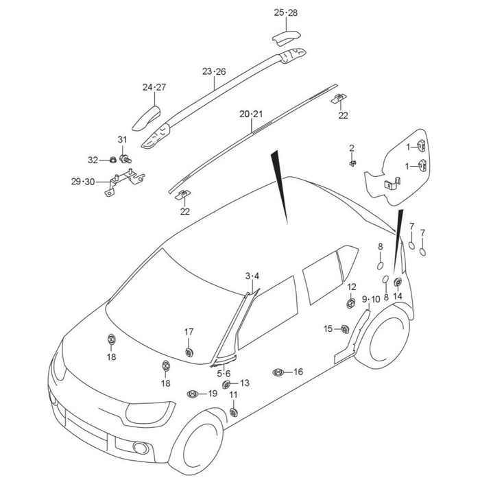 Roof Rail / Pegangan Rak / Kaki Rak Ignis