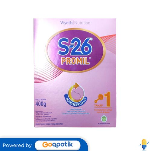 S-26 PROMIL SUSU FOMULA USIA 0-6 BULAN 400 GRAM DUS