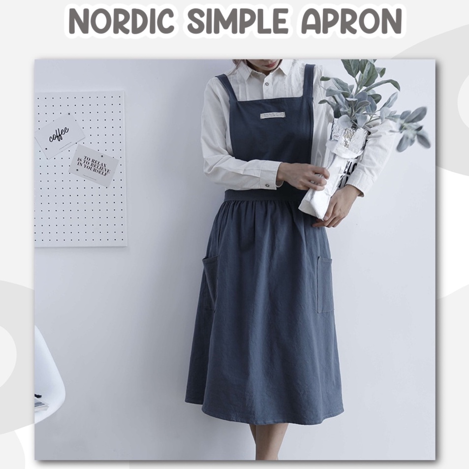 Model baru Nordic Simple Apron / apron / celemek d Promo ☼.