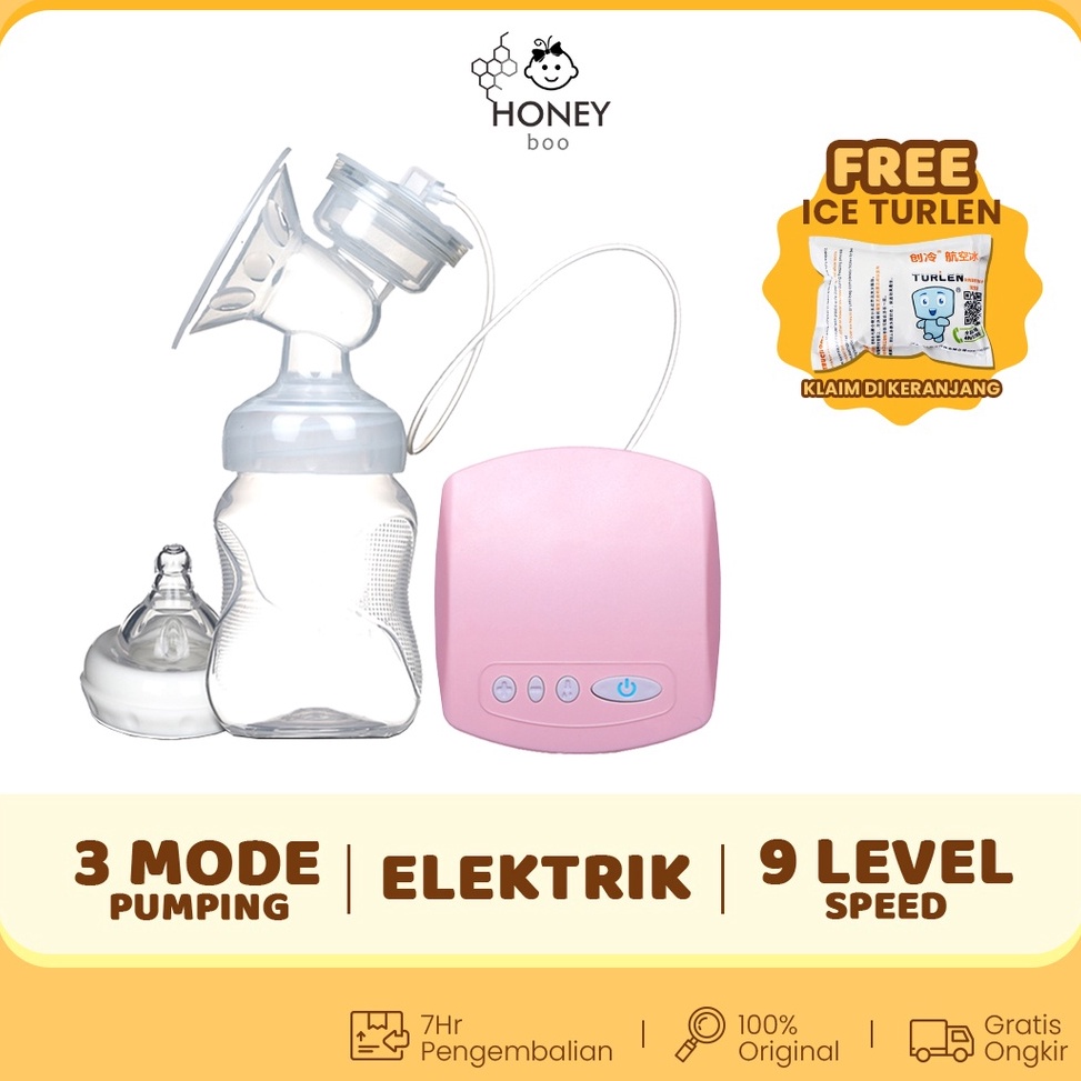 Honey Boo - Pompa ASI Elektrik Aman Breast Pump Single Automatic BPA Free Ready ̿