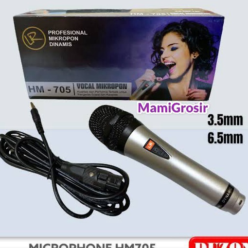 ★★ FH MIC KARAOKE HM 705 MICROPHONE SALON SPEAKER ORIGINAL BODY BESI 2 METER s Terlaris Diskon.