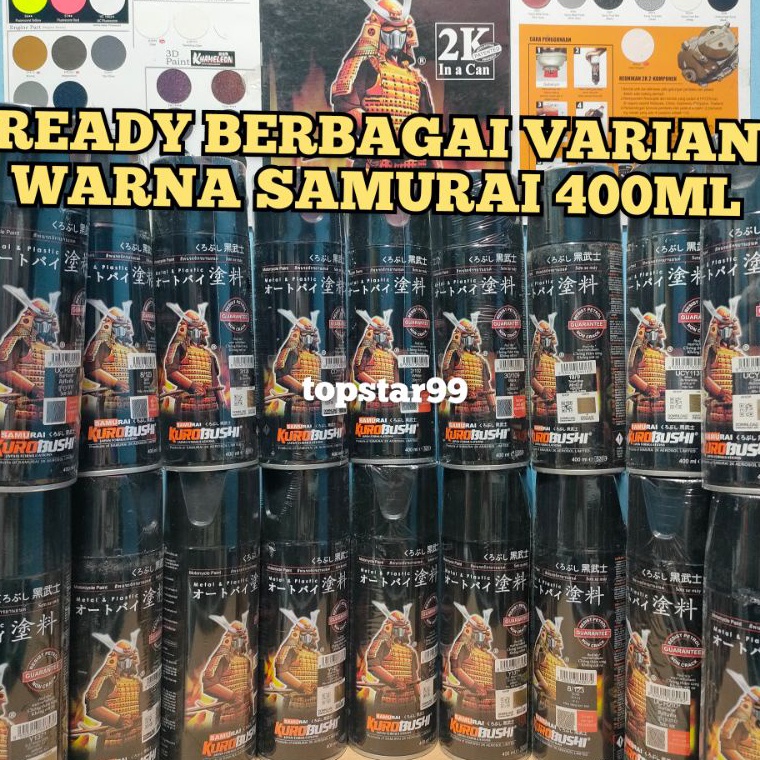SIAP KIRIM Pilok Pilox Cat Semprot Samurai Black, Clear, Red, Blue, Green, Gold,Silver,Yellow, Green