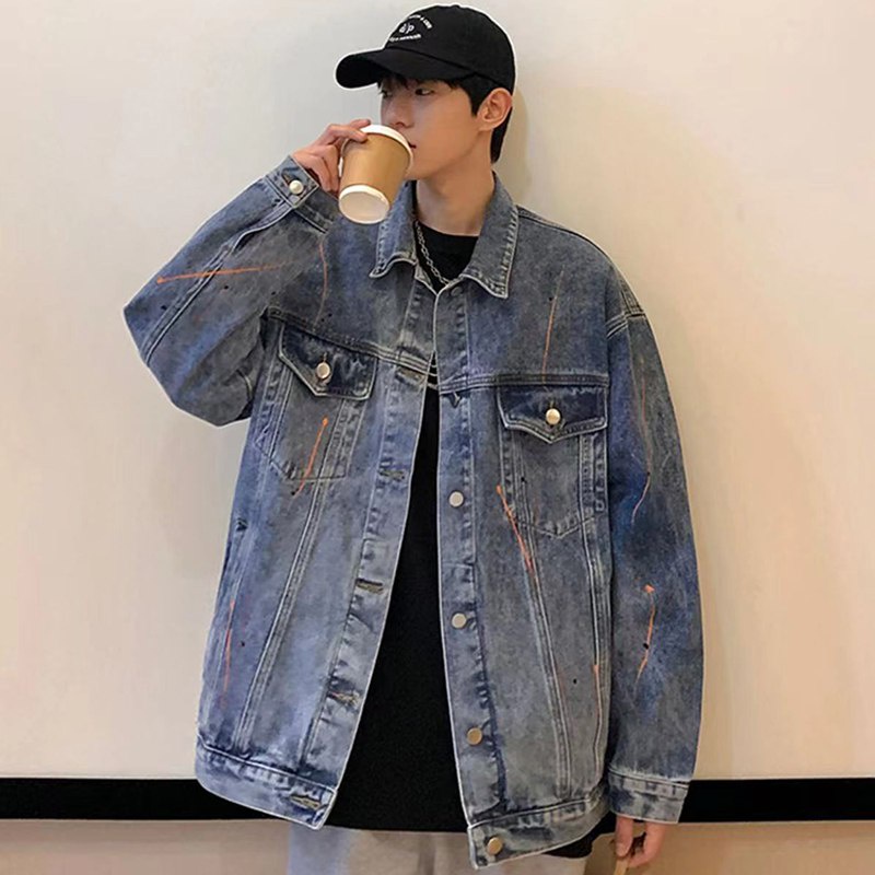 ❤Denim Jacket 2022 Fashion Hip-Hop Street Polo long sleeves Tops Oversized Men Harajuku Autumn Stree