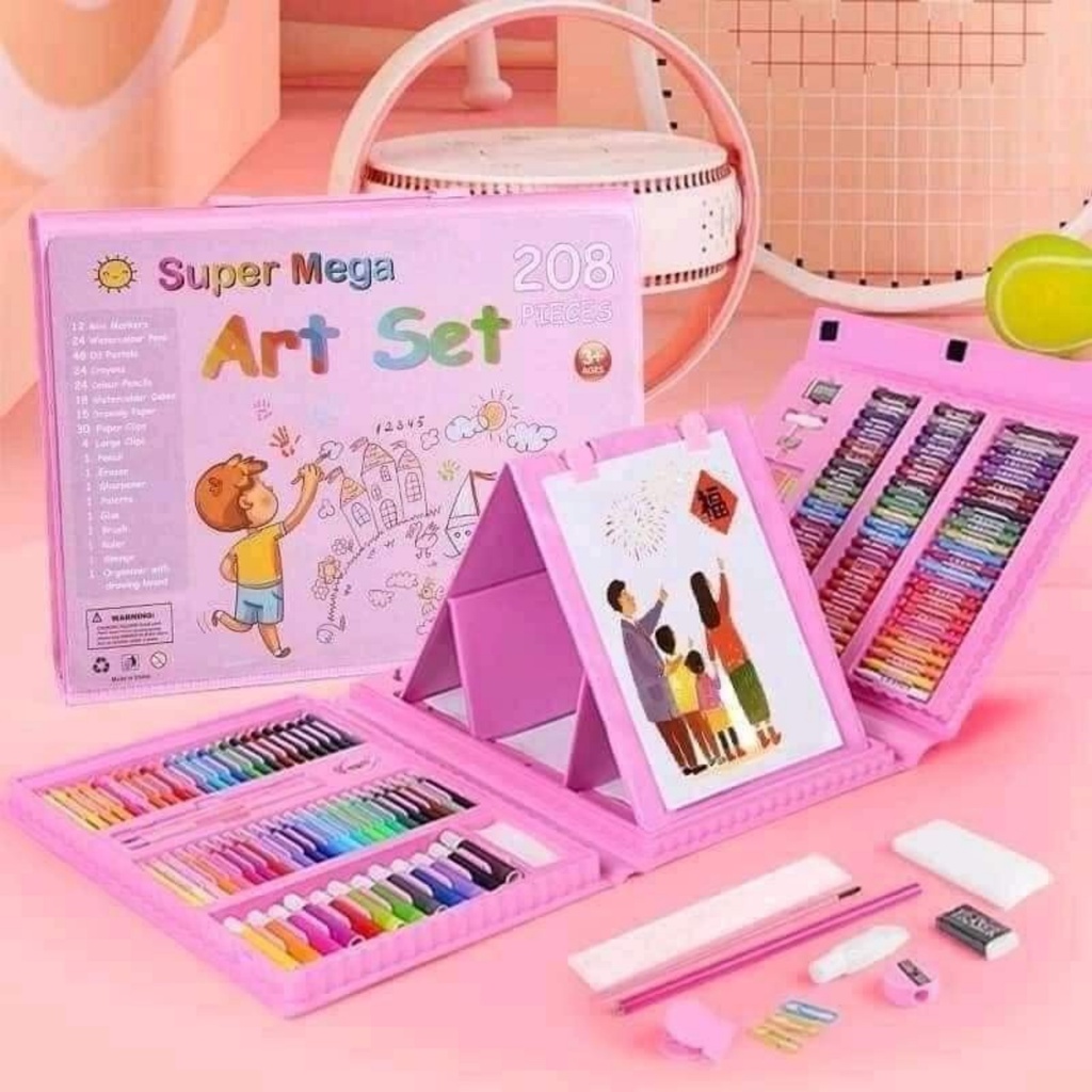 

Z3G CRAYON ANAK PENGASAH 208PCS SET ALAT MENGGAMBAR MELUKIS ANAK-ANAK CRAYON CAT AIR PENSIL EMY