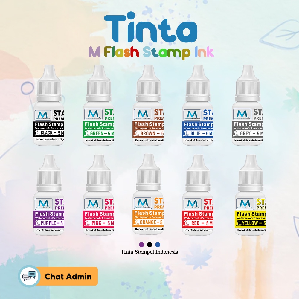 

SLT TINTA STEMPEL FLASH OTOMATIS PREMIUM HIGH QUALITY 100% WATERPROOF TINTA STAMPEL NO. 1 DI
