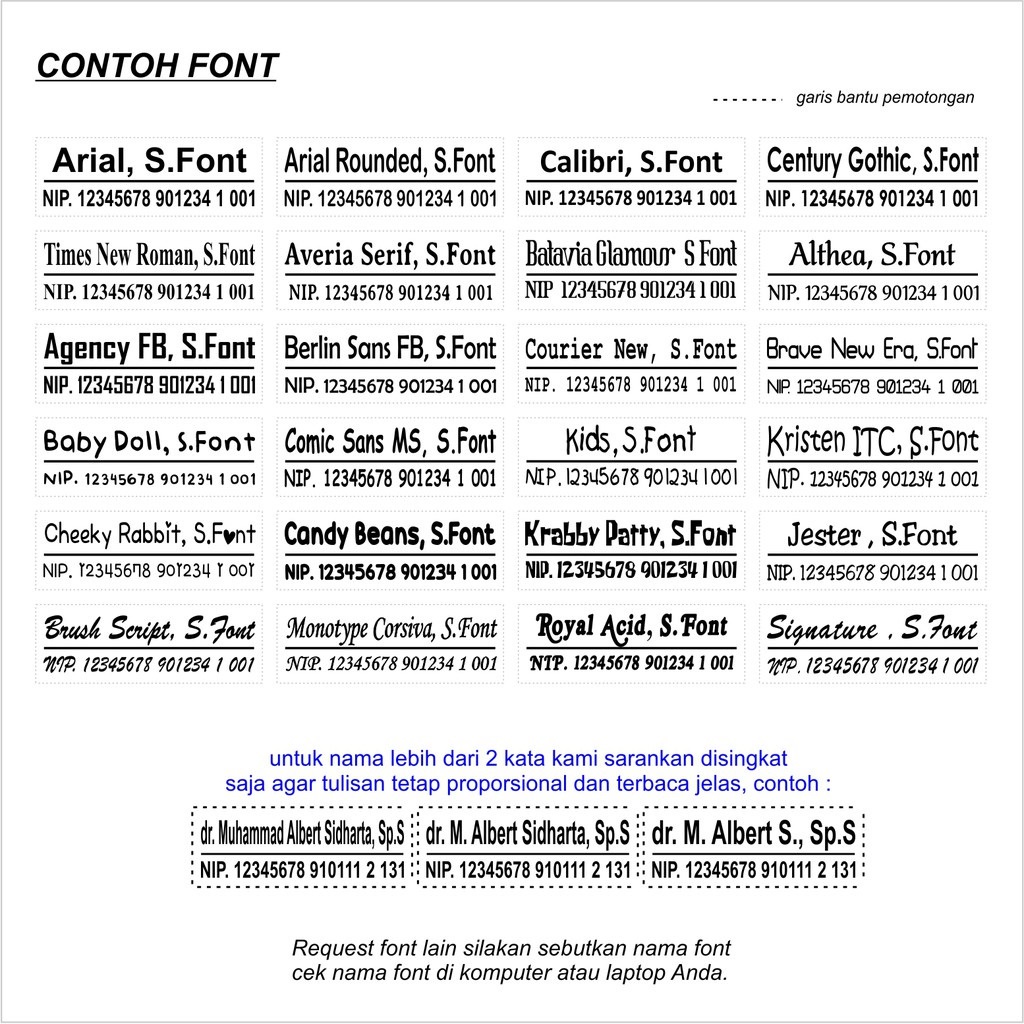 

Y7B STEMPEL NAMA DOKTER BIDAN PERAWAT NIP NAMA NOMOR HP JABATAN I CUSTOM ZY6