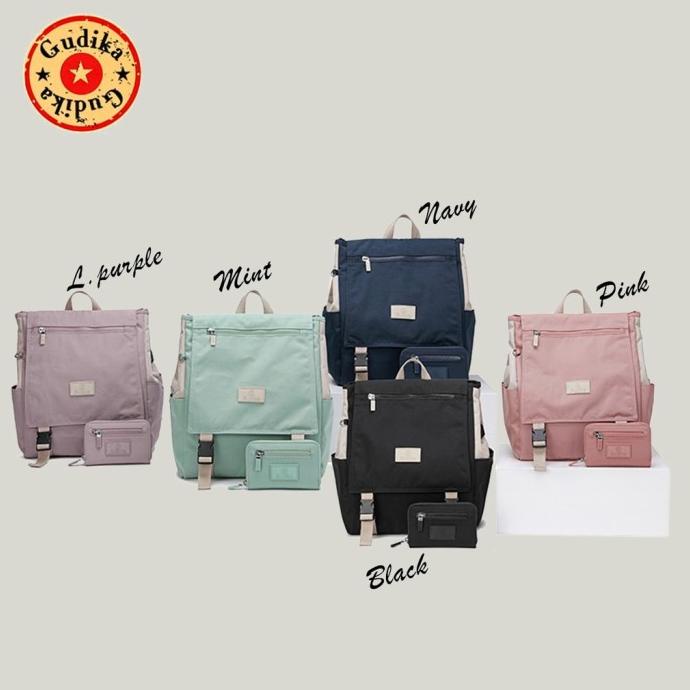 Tas Gudika 5220 - Tas Ransel Laptop Usb Set Dompet Wanita Pria Import
