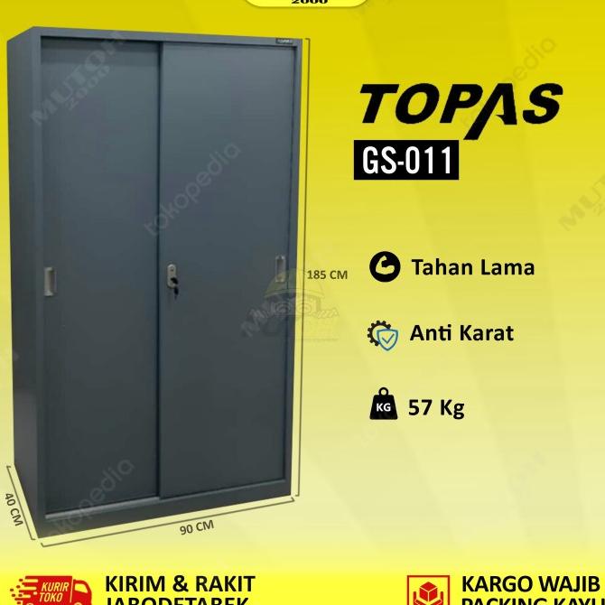 

Terlaris Lemari Arsip Lemari Besi Filling Cabinet 2 Pintu Sliding Topas Gs-011 Terbaik