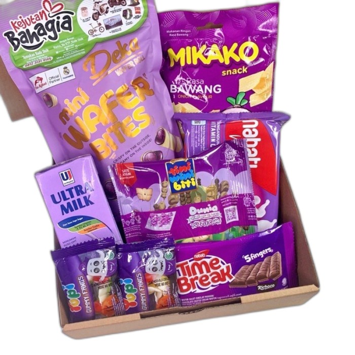 

Snack Bok Hampers Kado/Ulang Tahun/Wisuda/Valentine - Ungu A roc03