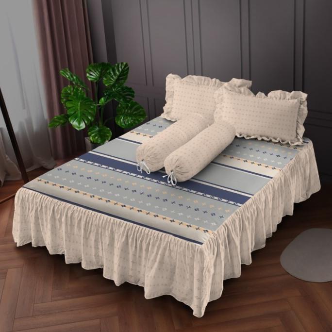 Kintakun Sprei Rumbai 160x200 / 180x200 Madana Aesthetic Dluxe Krem