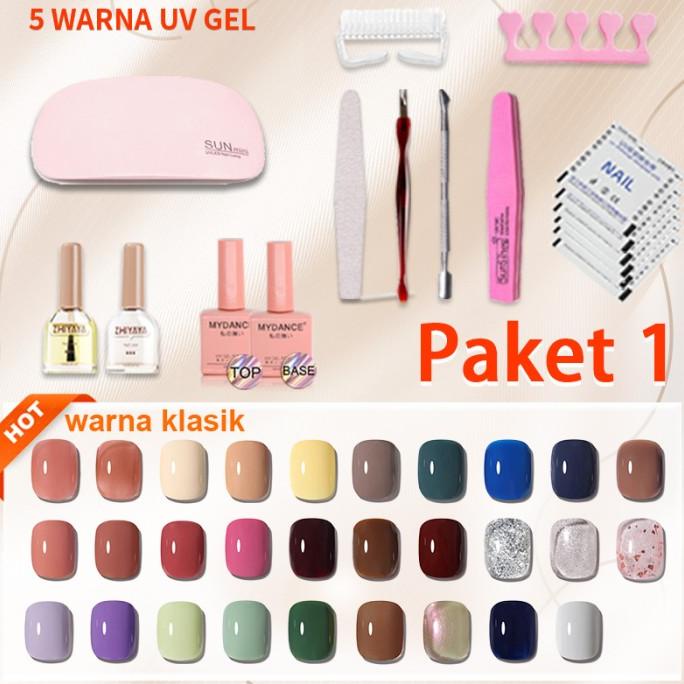 Paket Nail Art UV Gel Set Lengkap Kutek Lampu UV Manicure Pedicure