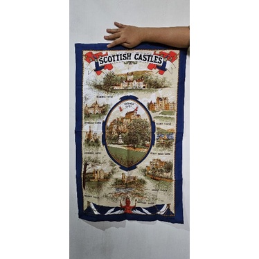 Taplak Meja Motif Scottish Castles (New) Oleh-Oleh