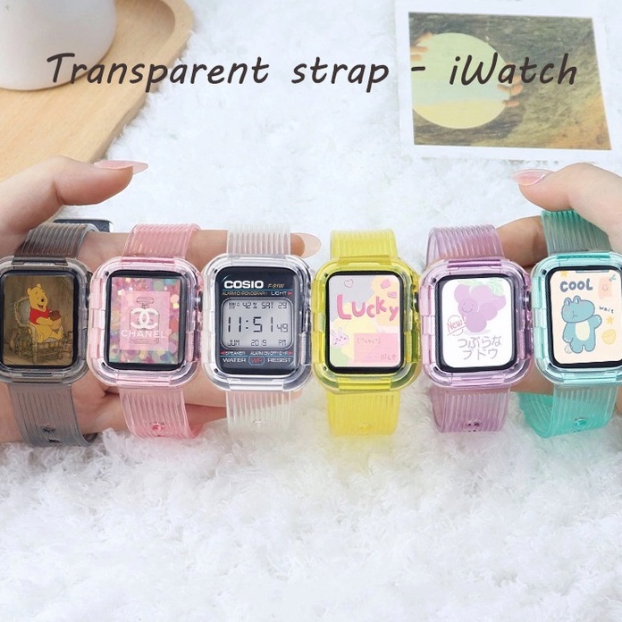 ★★★ jb Tali✅Transparent Strap Watch Transparent Strap For Apple Watch T55 T500 HW12 HW16 HW22 Series